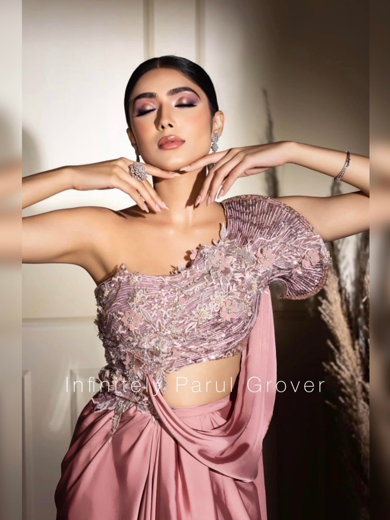 Blush Pink Saree-Gown