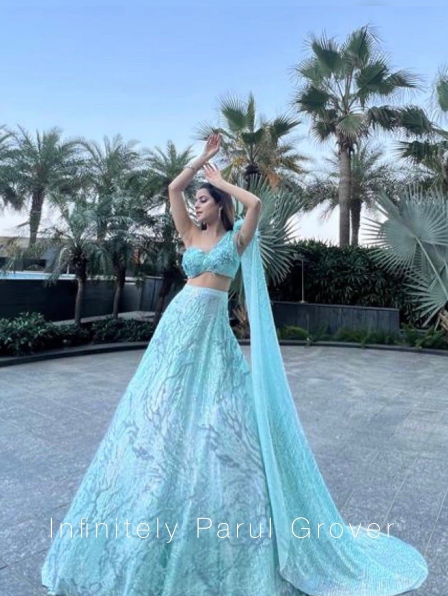 Ice Blue Lehenga and Blouse