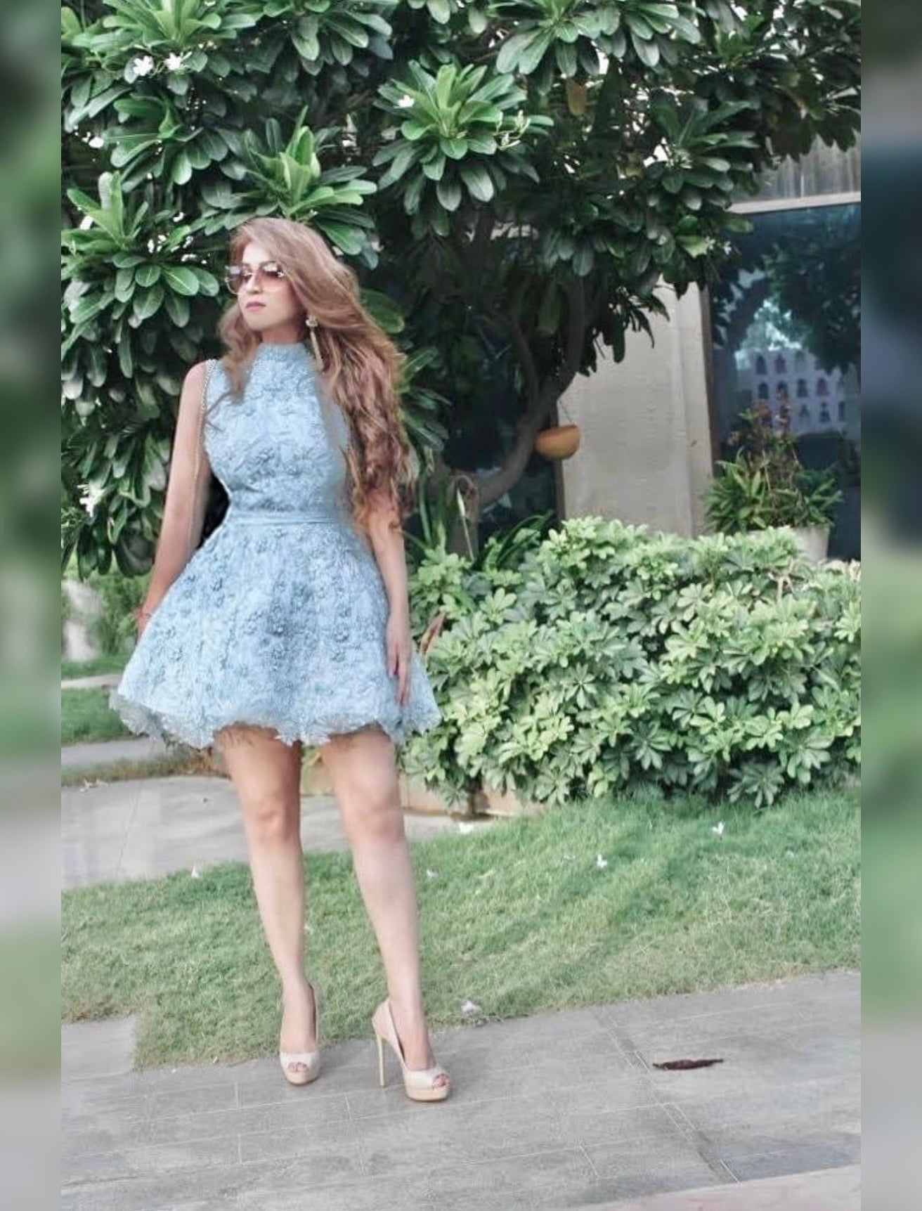 Ice Blue Short Dress – Parul Grover