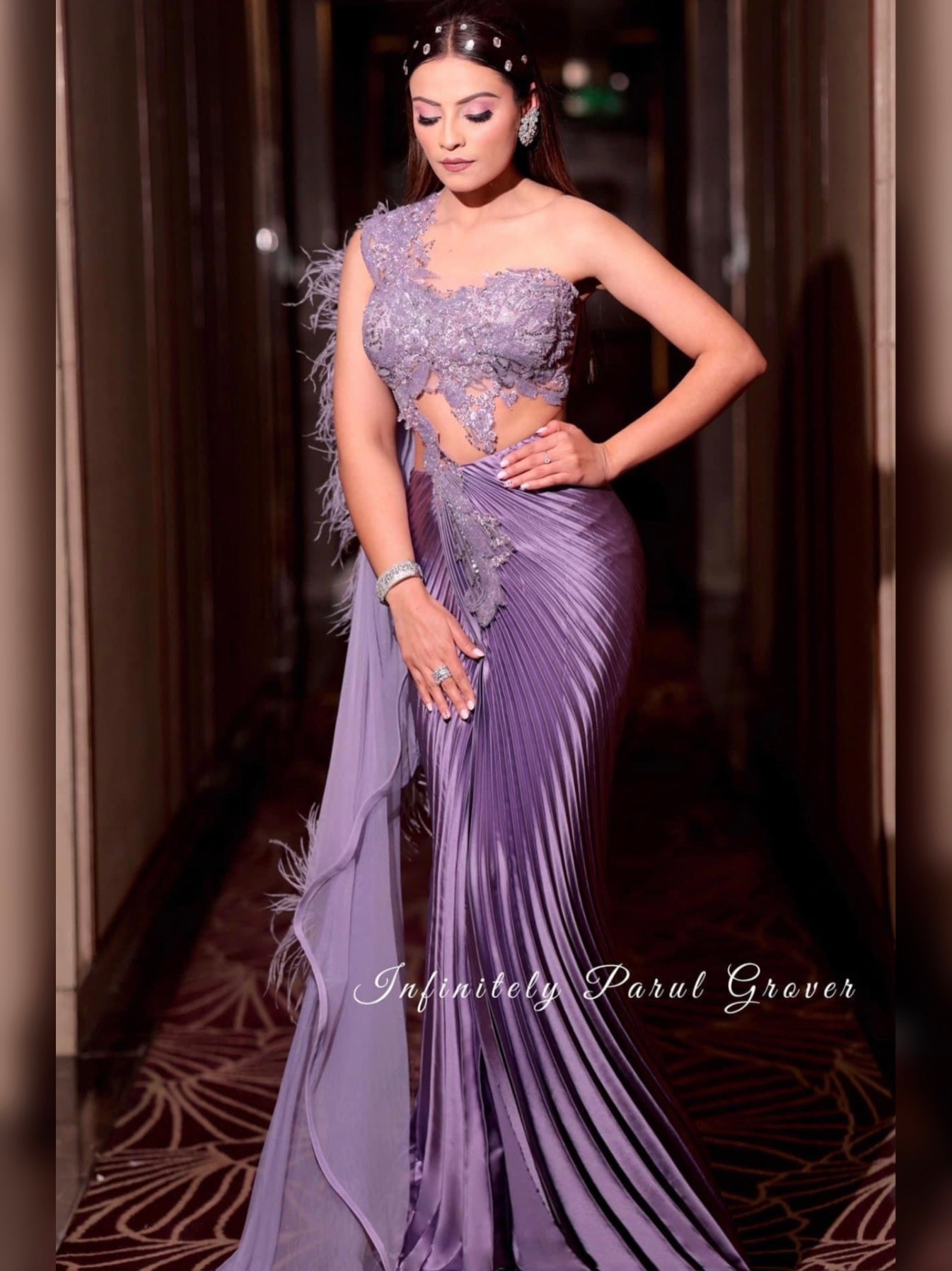 Lavender Saree-Gown