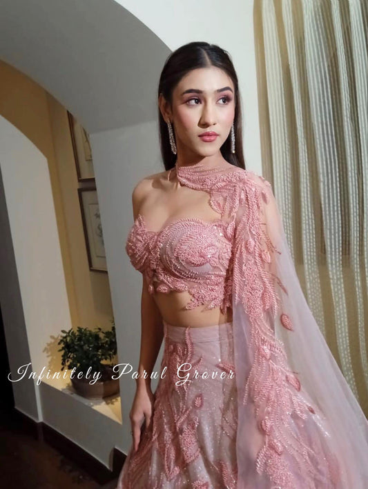 Blush Pink Lehenga and Blouse Set