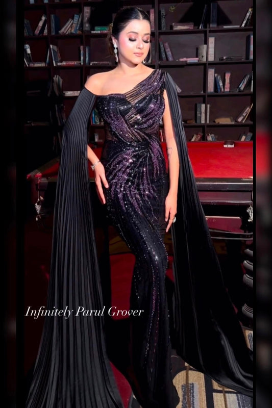 Gown with Veil Sleeves